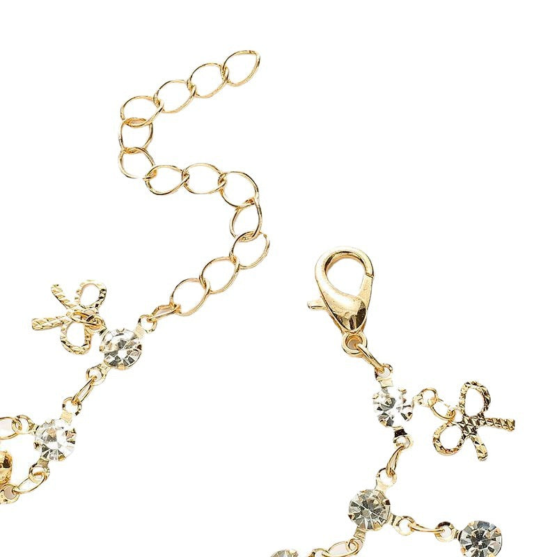 Crystal Bow Charm Bracelet Acalora