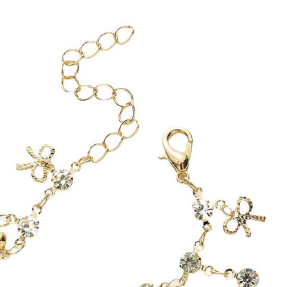 Crystal Bow Charm Bracelet Acalora