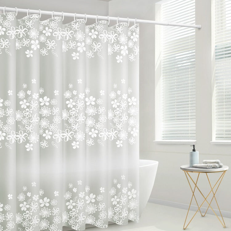 Floral Patterned Waterproof Shower Curtain