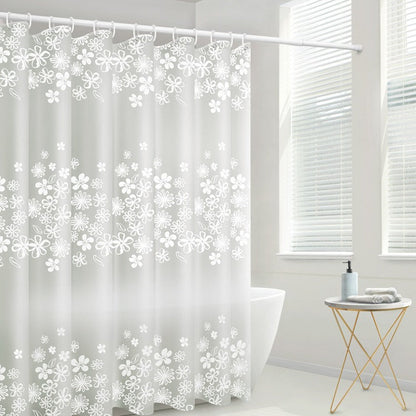 Floral Patterned Waterproof Shower Curtain