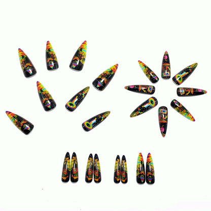 Nail art in creative tropical motif design Acalora