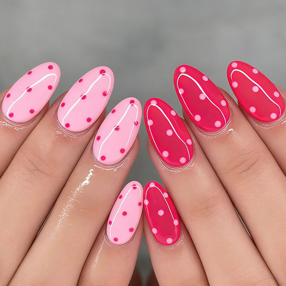 Artistic Polka Dot Press-On Nails Acalora