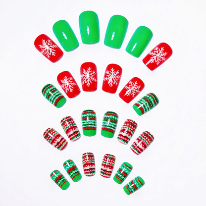 Festive Knit Pattern Nail Art Acalora