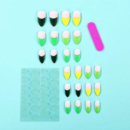 Creative artificial nails with trendy geometric design Acalora