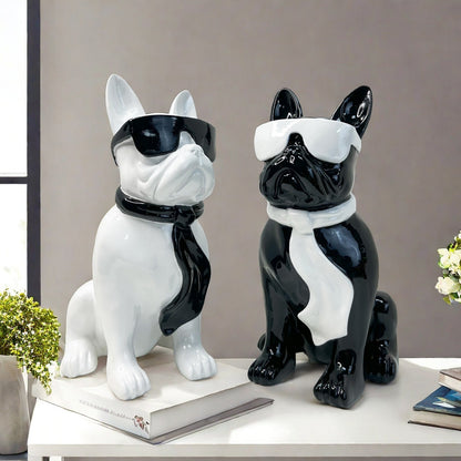 Colorful Bulldog Decoration Figure made of Resin Acalora