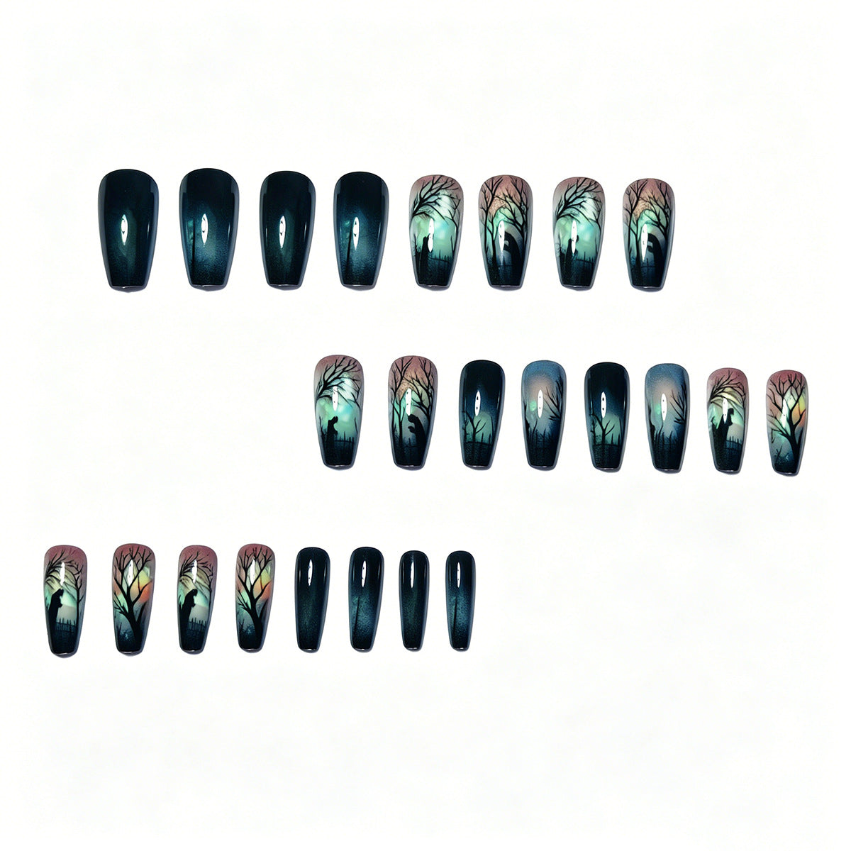 Artistic Night Scene Nail Art Acalora