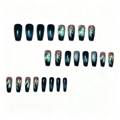Artistic Night Scene Nail Art Acalora