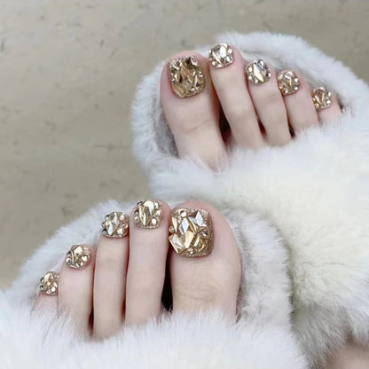 Decorative Crystal-Embellished Press-On Nails Acalora