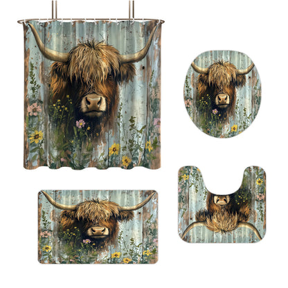 Cute Cow-Themed Digital Bathroom Set