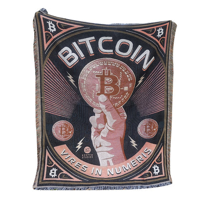 Bitcoin-Themed Tapestry Blanket