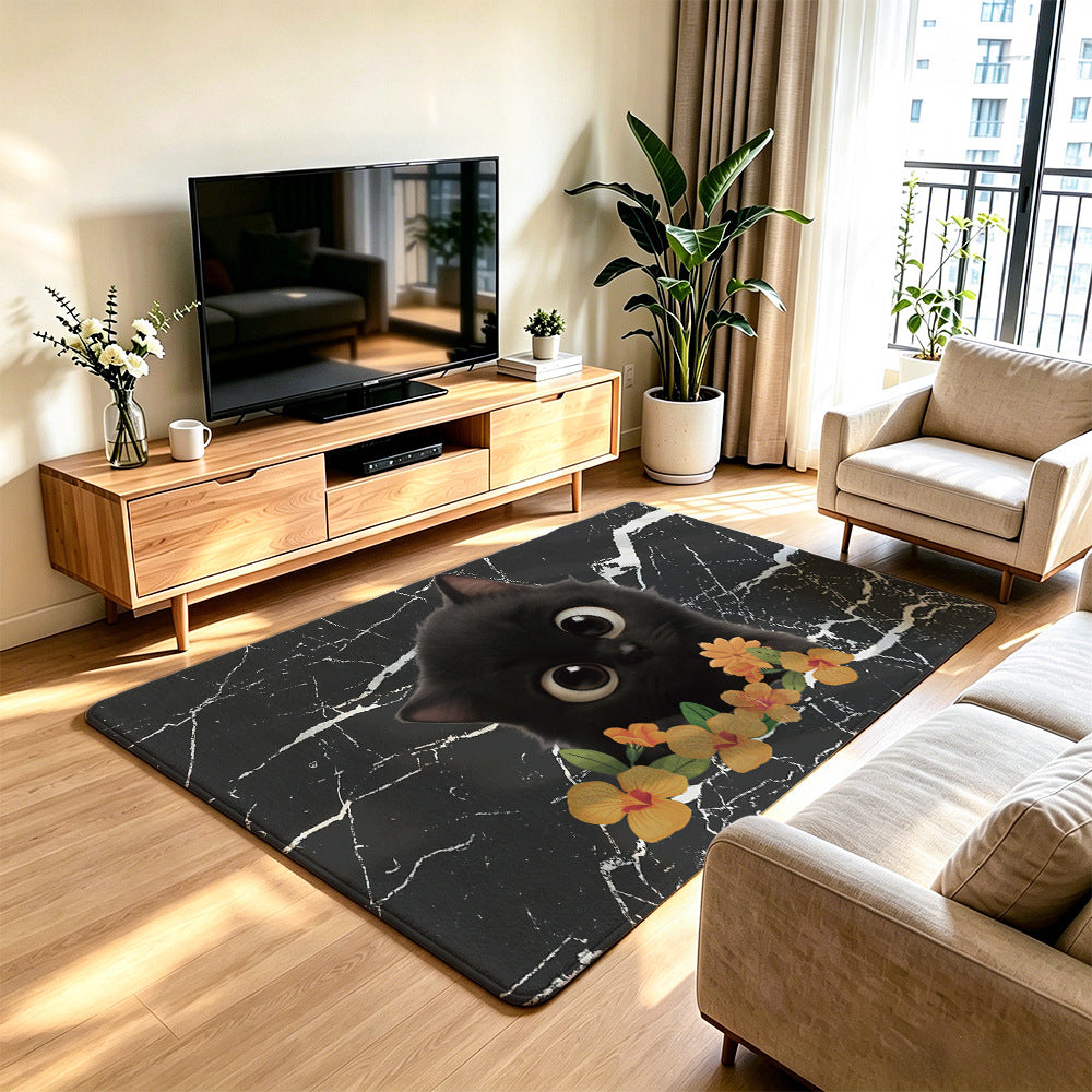 Unisex Artistic Cat-Themed Area Rug