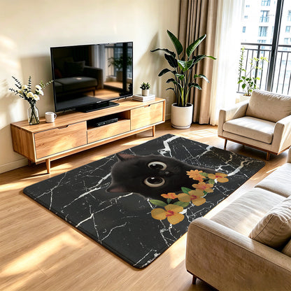 Unisex Artistic Cat-Themed Area Rug