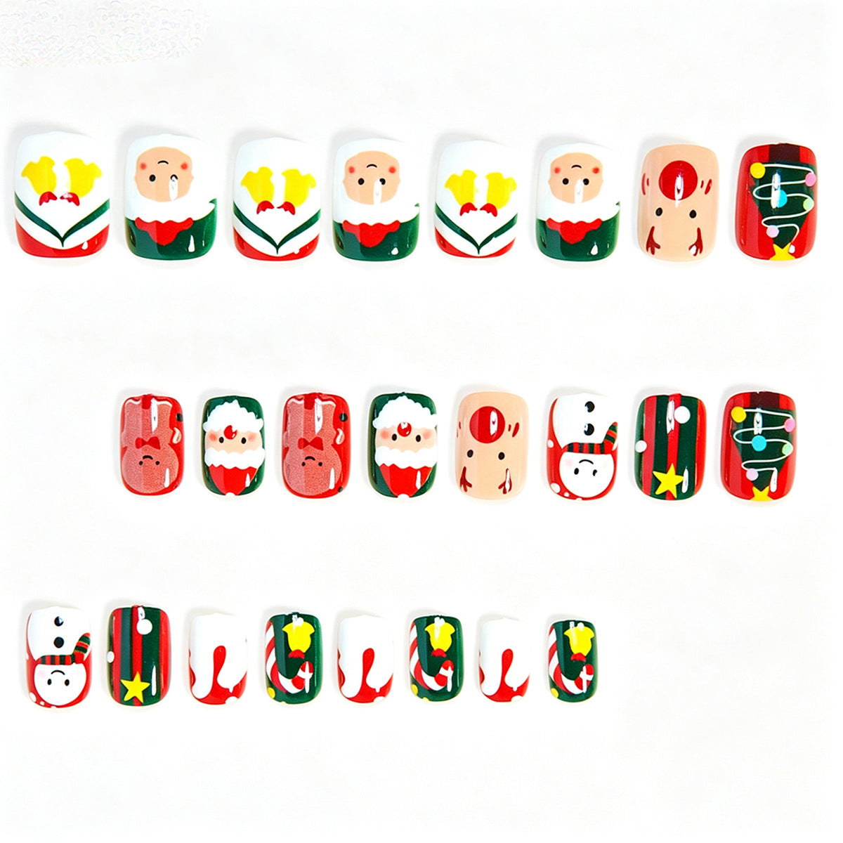 Festive Holiday-Themed Press-On Nail Art Acalora