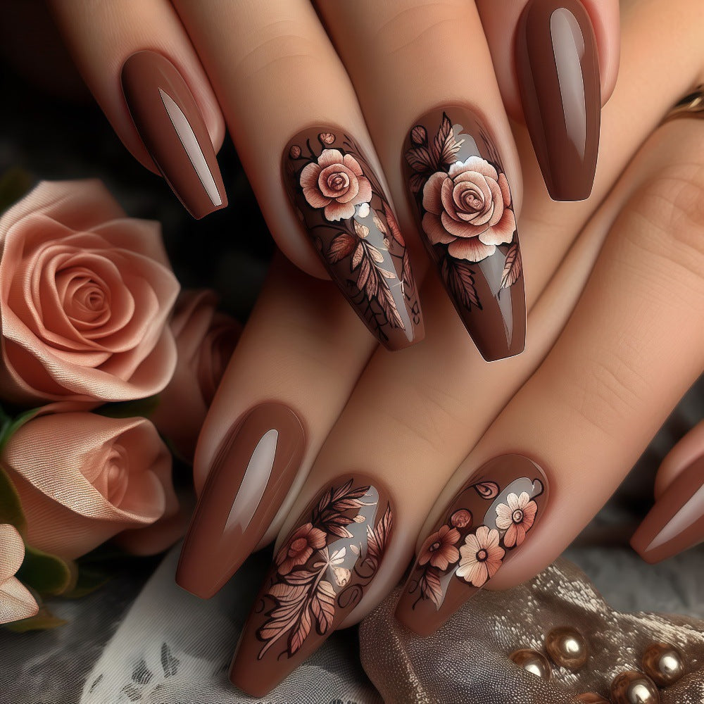 Artificial nails with floral accents Acalora