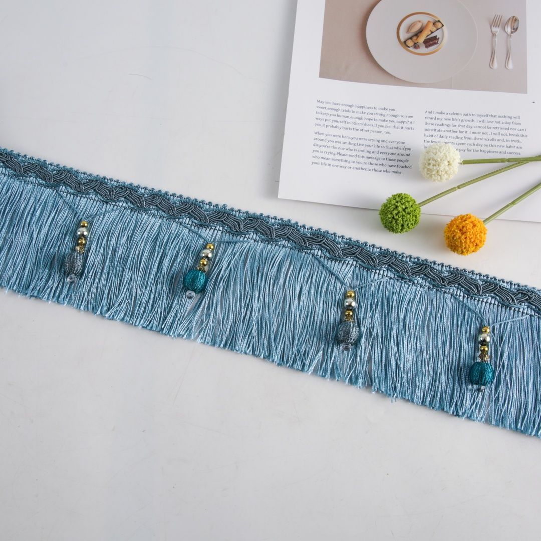 Luxury Fringe Braid with Bead Trim Acalora