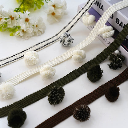 Decorative curtain trim with pompons Acalora