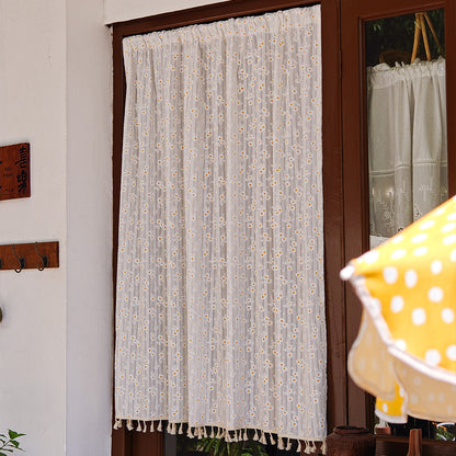 Elegant Floral Pattern Room Divider Curtain