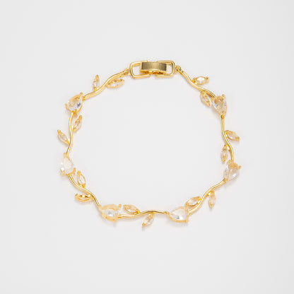 Elegant Floral Design Statement Bracelet Acalora