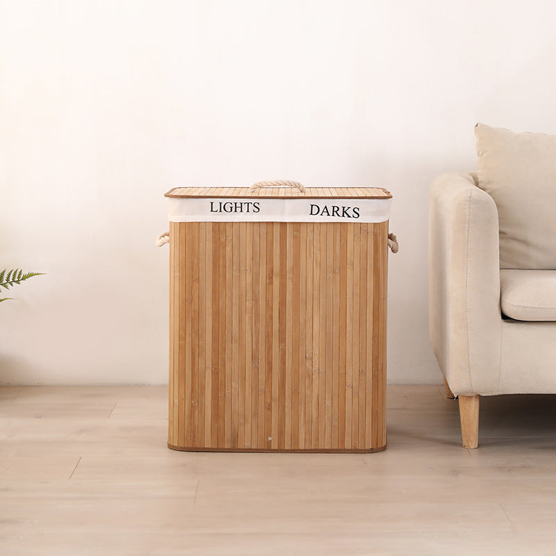 High-quality bamboo laundry container with lid Acalora