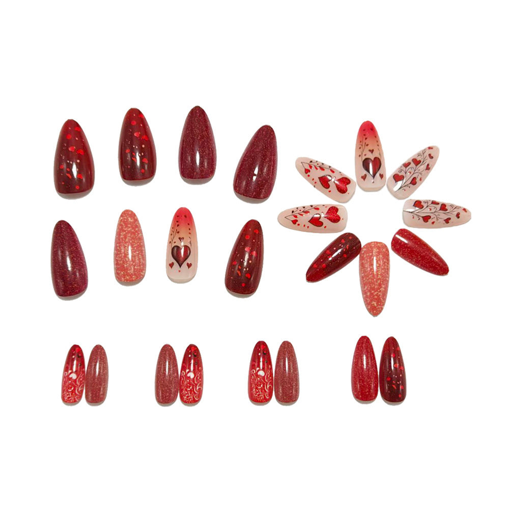 Artificial nails with heart design Acalora