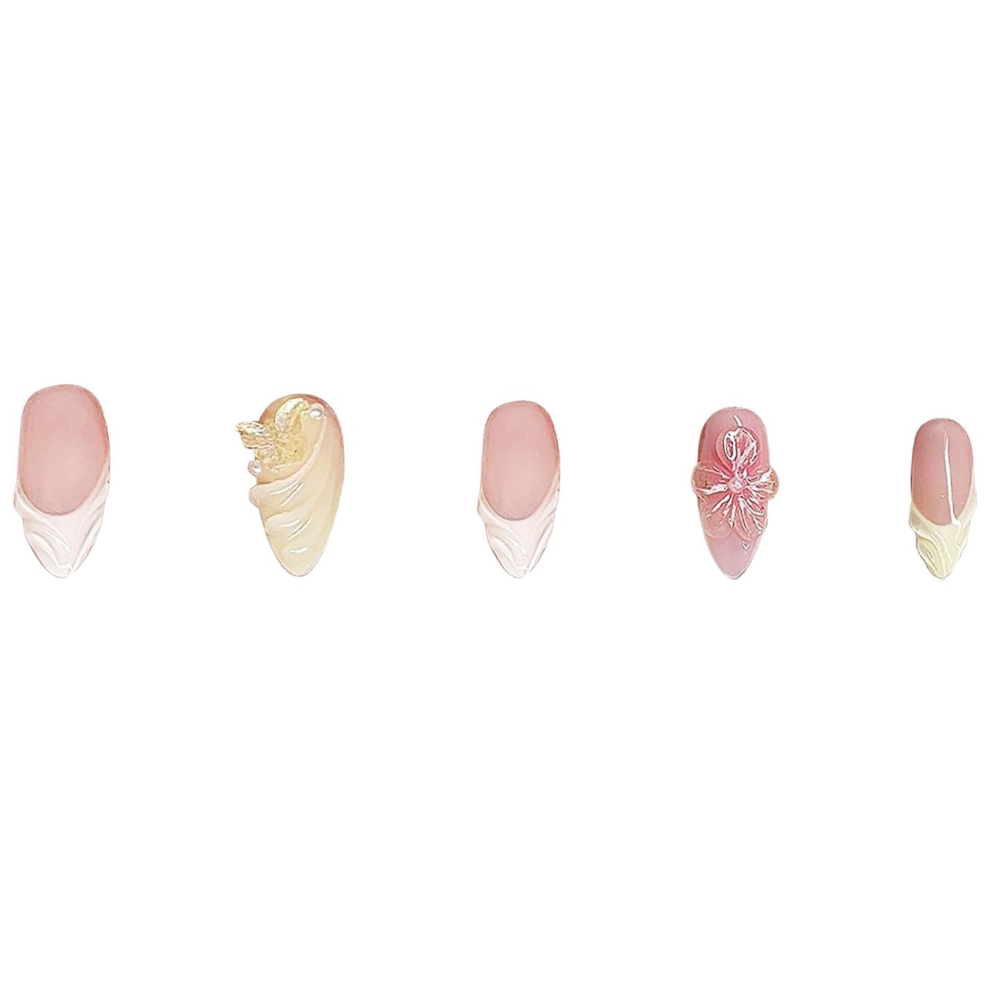 Elegant Floral Design Press-On Nails Acalora