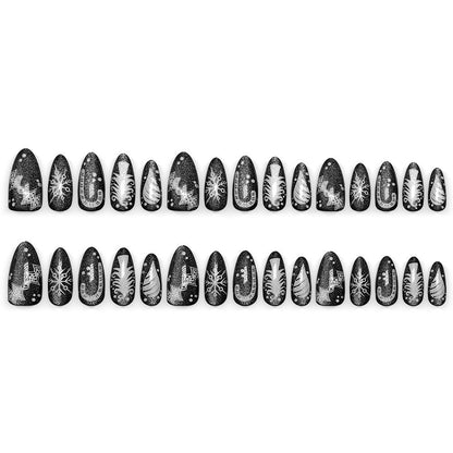 Artificial nails with festive winter design Acalora