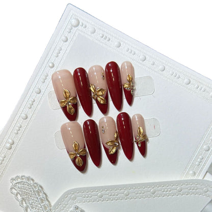 Luxury Floral Acrylic Press-On Nail Set Acalora