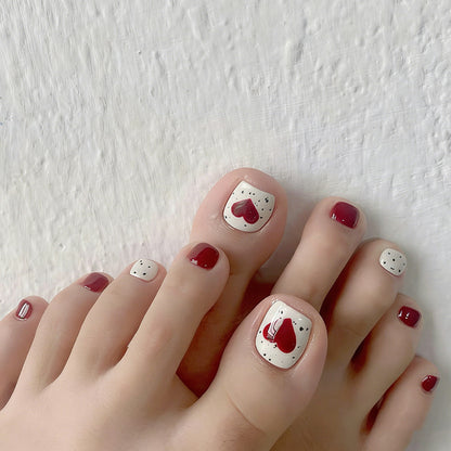 Artificial nails in romantic heart design Acalora