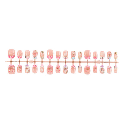 Decorative Press-On Nail Art Kit with Floral and Gem Accents Acalora