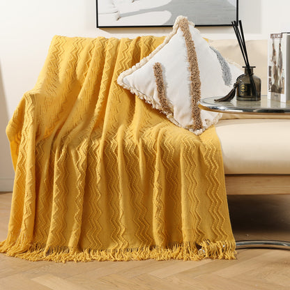 Unisex Decorative Knit Throw Blanket