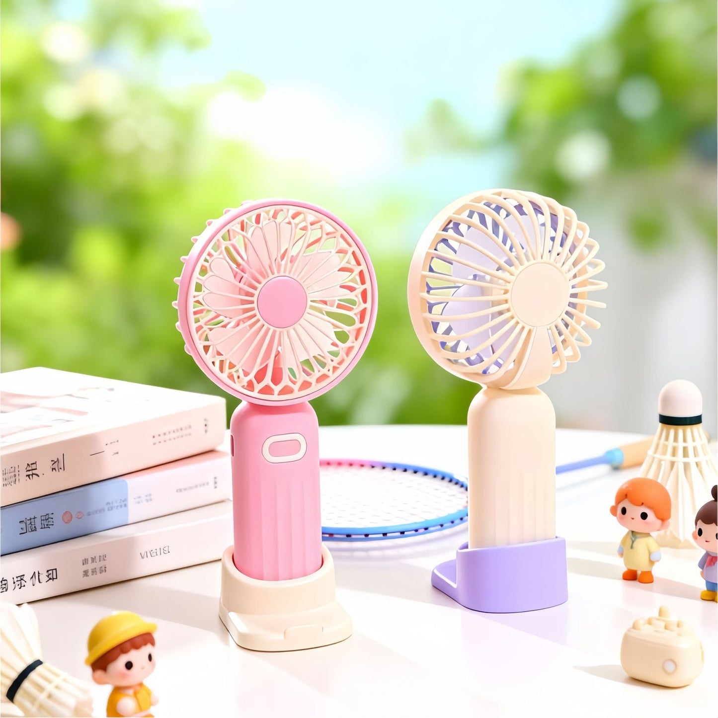 Women's Portable Handheld Fan with Ergonomic Design and USB Charging Function Karnz