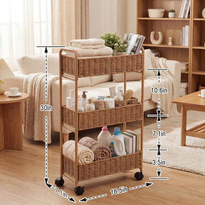 Elegant Storage Basket Made of Natural Rattan Acalora