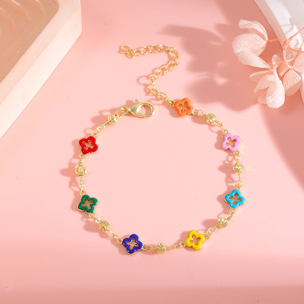 Colorful Star Charm Anklet Acalora 1788164326