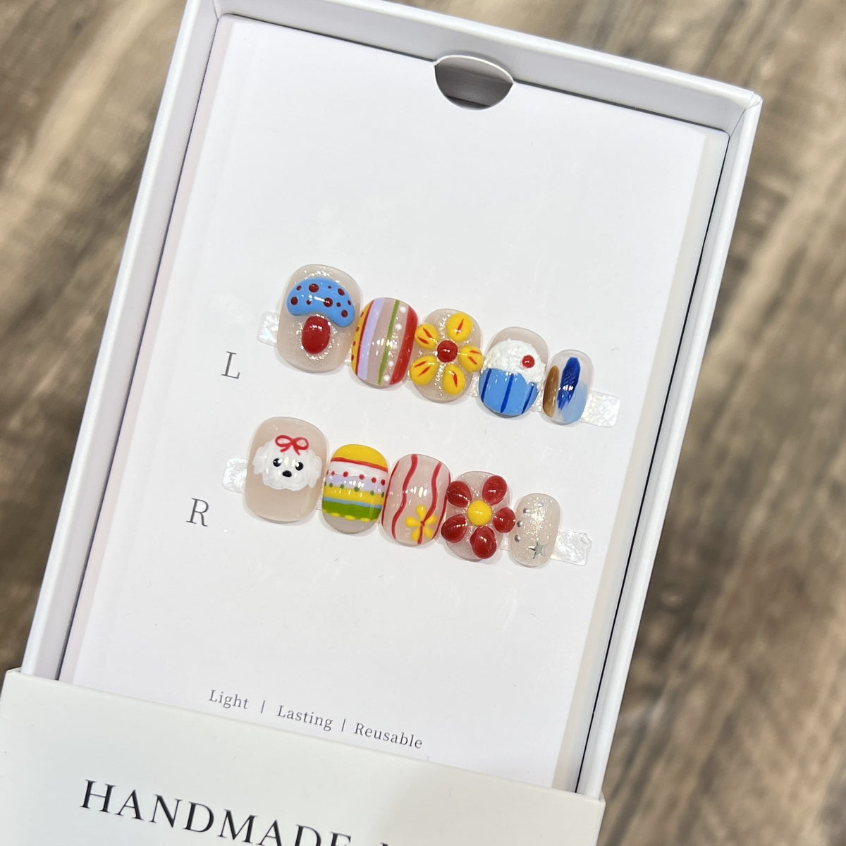 Decorative Press-On Nail Art Set with Fun and Whimsical Designs Acalora