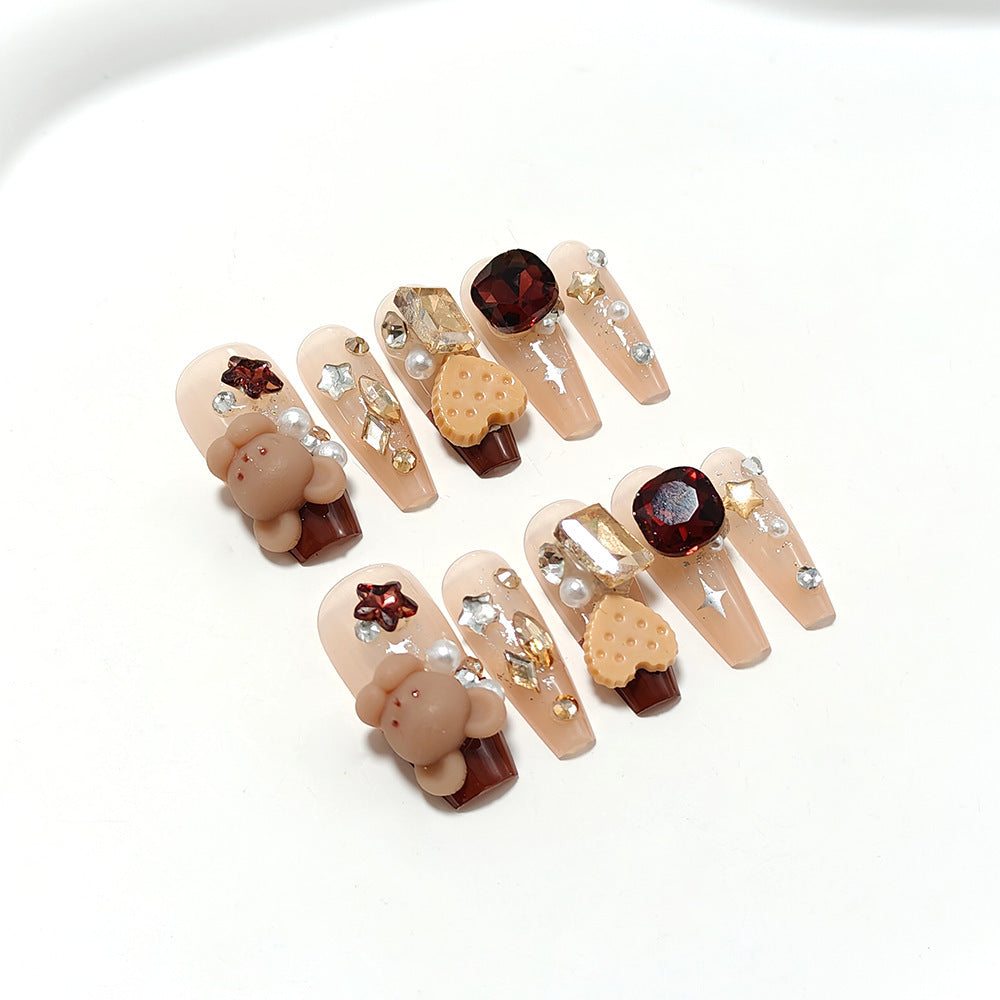 Artificial nails with playful Christmas design Acalora