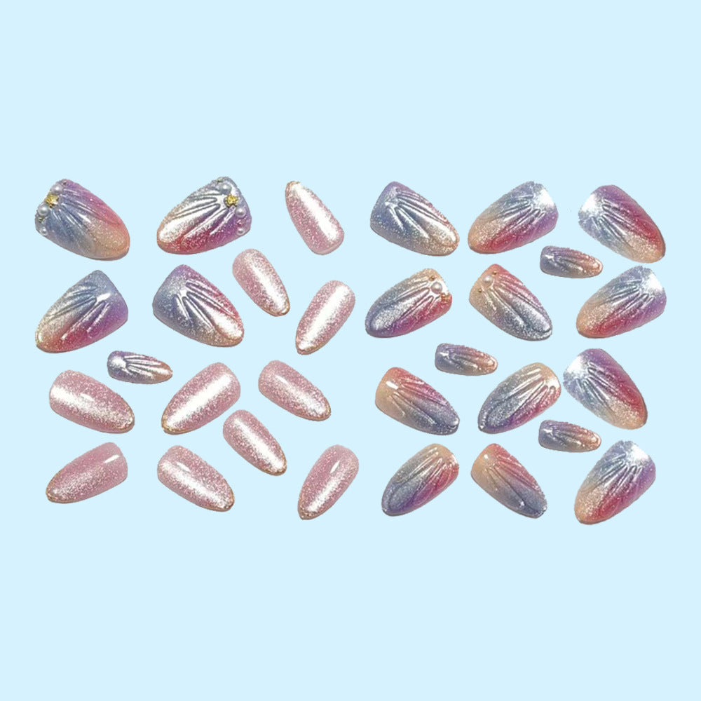 Artificial nails with glitter accents and elegant decorations Acalora