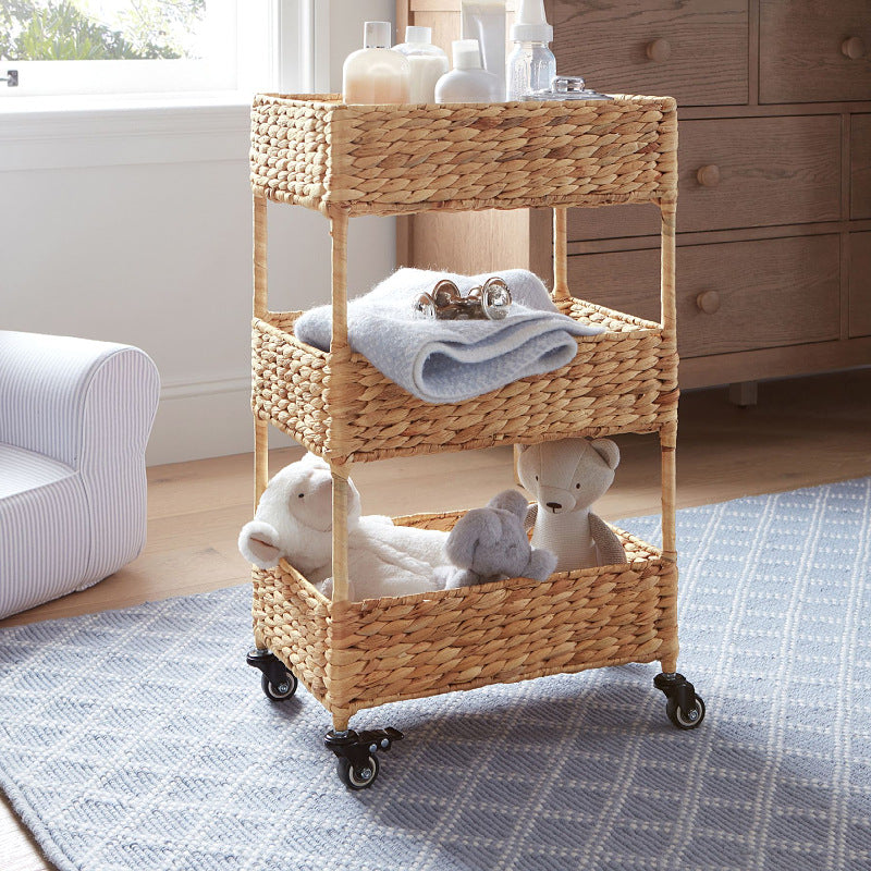Multi-Tier Woven Storage Cart Acalora
