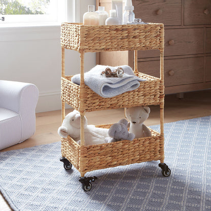 Multi-Tier Woven Storage Cart Acalora