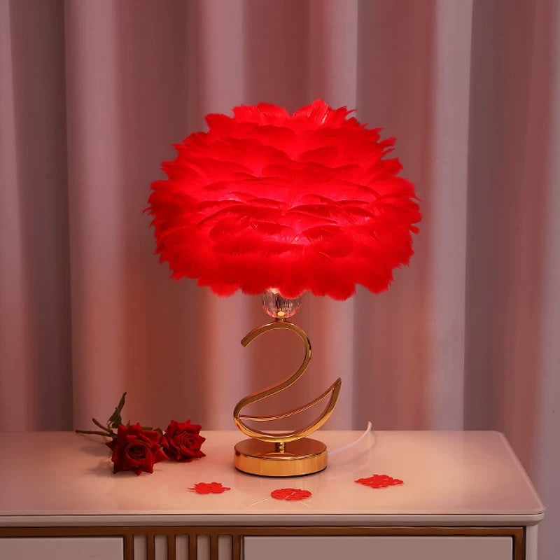 Feathered Accent Table Lamp