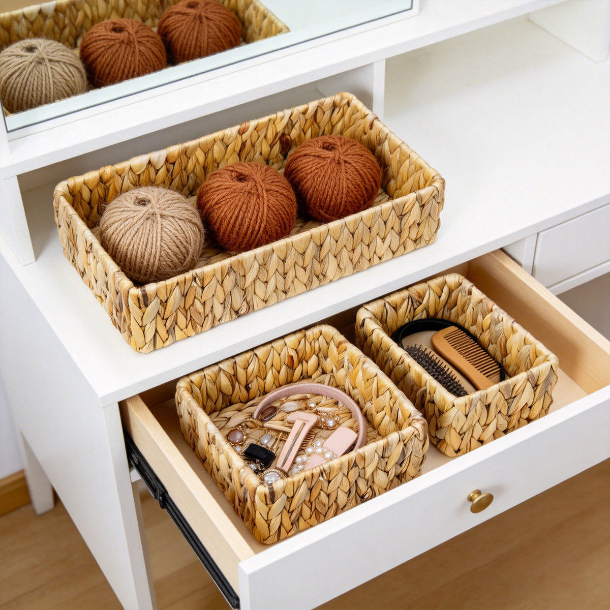 Multi-Compartment Woven Storage Organizer Acalora