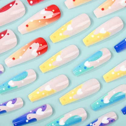 Acrylic Nail Set with Colorful and Creative Designs Acalora