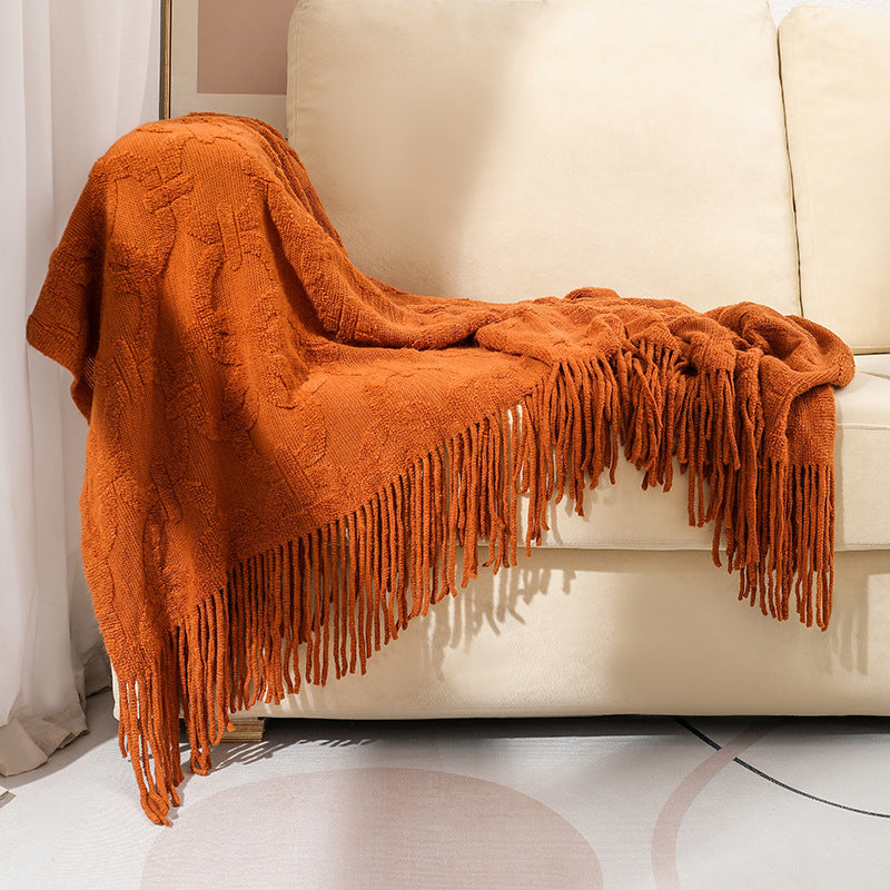 Decorative Fringe Throw Blanket
