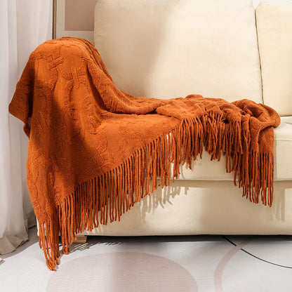 Decorative Fringe Throw Blanket