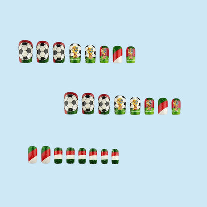Artificail nails with soccer theme Acalora