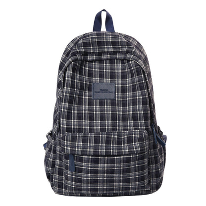 Checked Patterned Casual School Backpack Bowlift