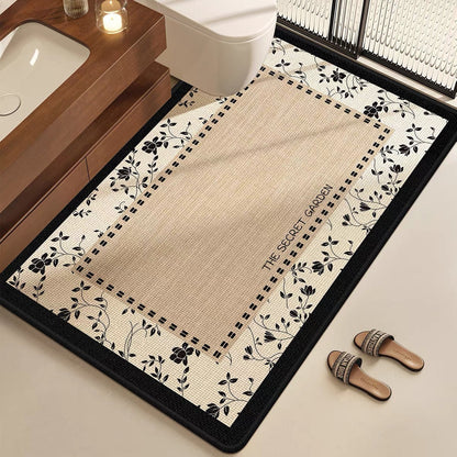Elegant Floral Bathroom Mat