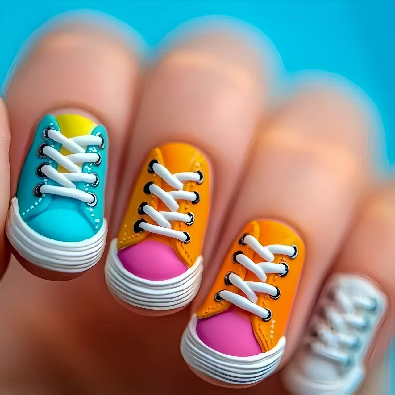 Fun Creative Sneaker Nail Art Acalora