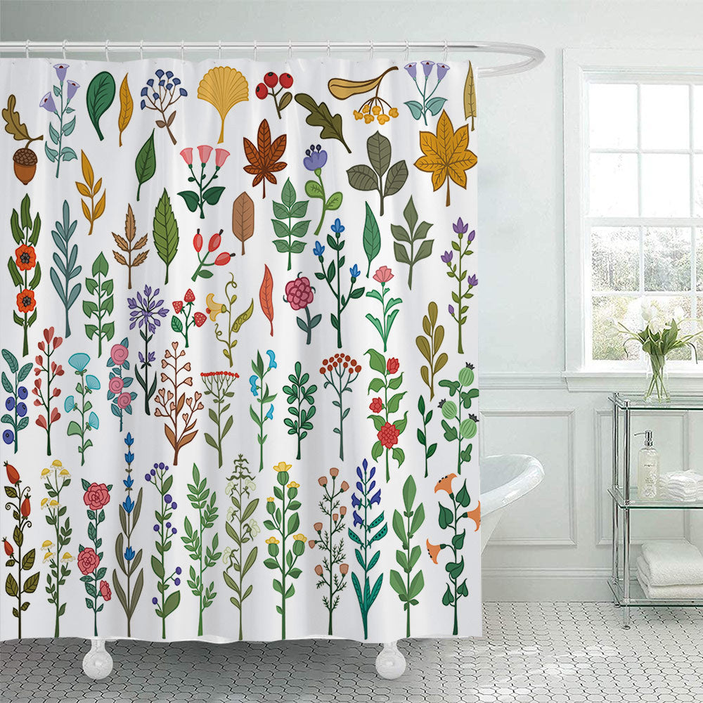 Botanical Illustration Shower Curtain
