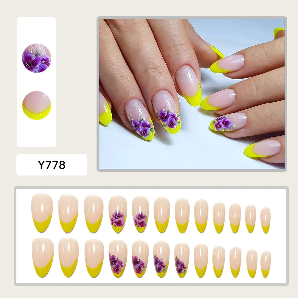 Artificial nails with colorful flower design Acalora