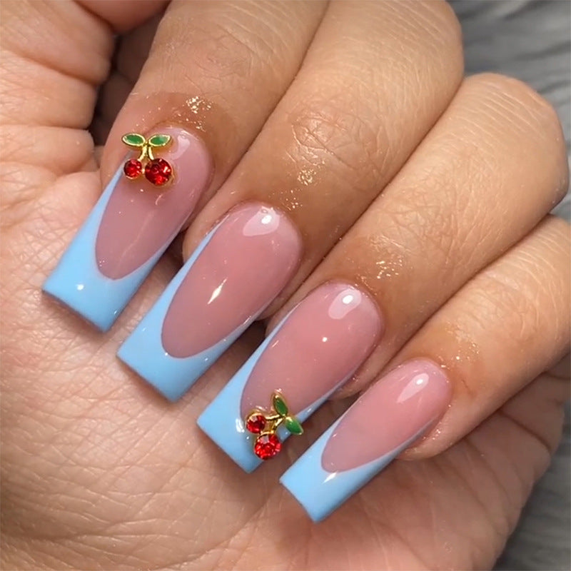 Decorative Press-On Nail Set with Floral Accents Acalora 1788495993